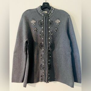 Chicos Blinged out Sweater/Jacket. Chico’s size 2 (12)